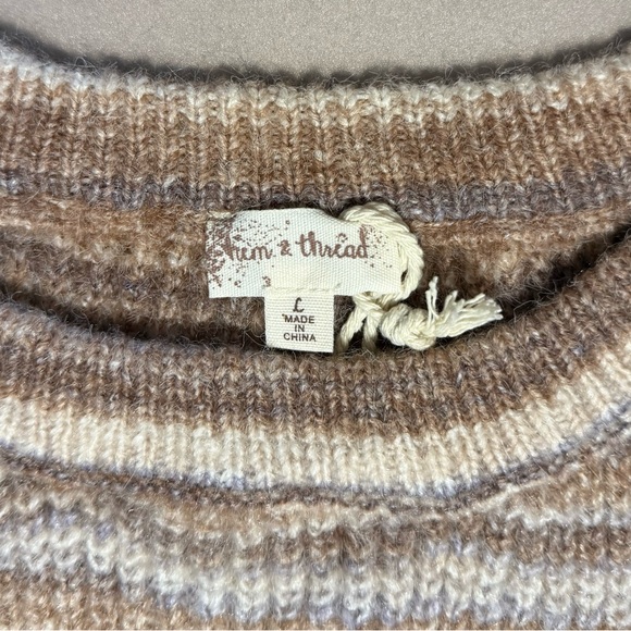 NWT Striped Tan and Brown Women's Sweater - Picture 3 of 9